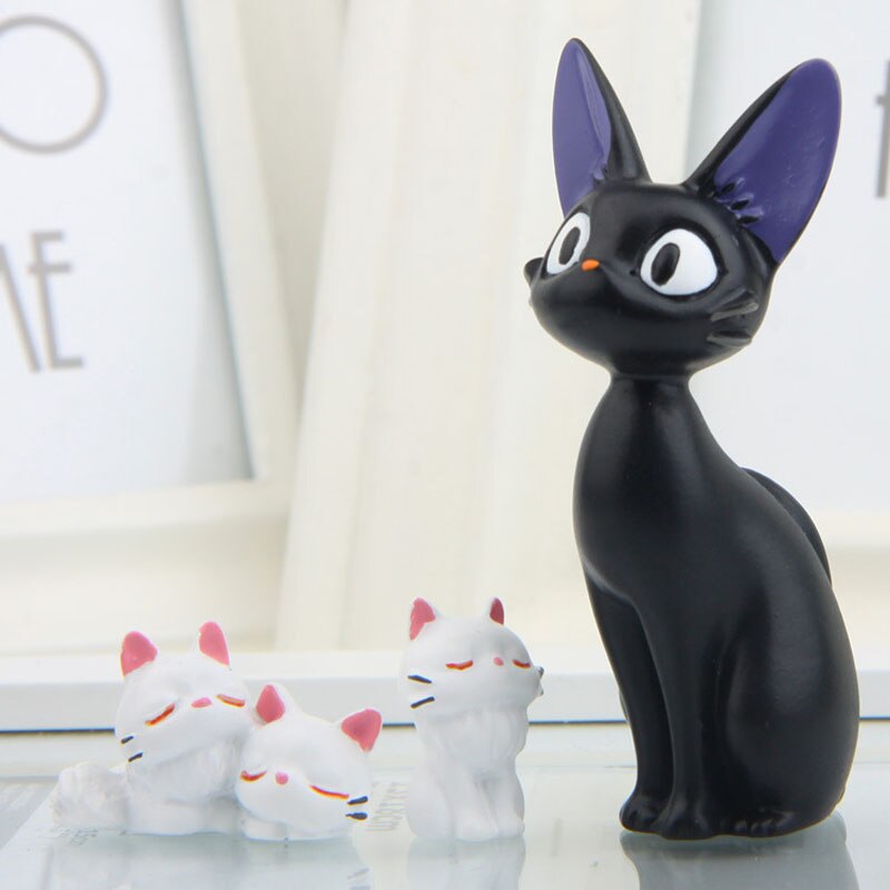 1pcs Black + White JiJi Cat PVC Action Figures Toys