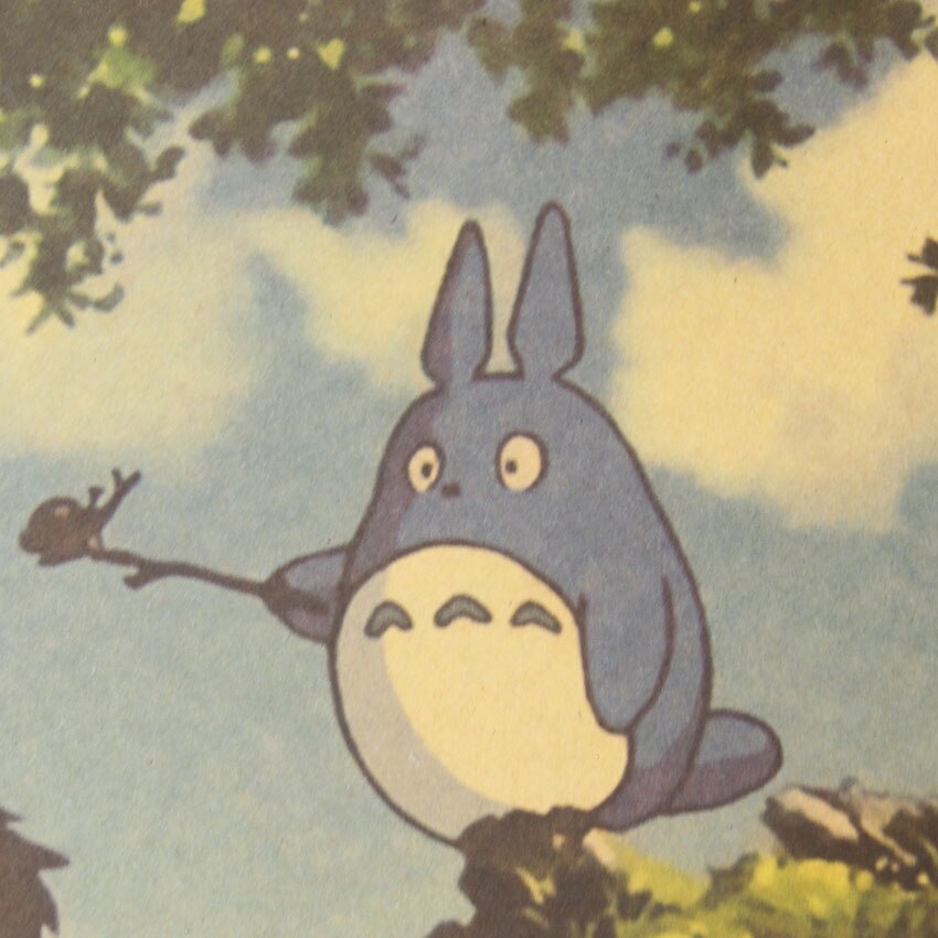Retro Totoro Kraft Paper Posters