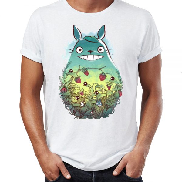 Floral Watercolor Totoro Forest Spirit Anime T-shirt