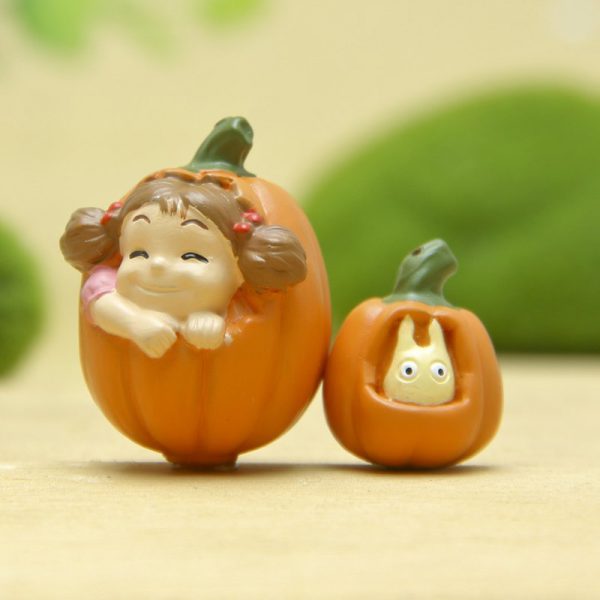 DIY Pumpkin White Totoro Lamp Figurines