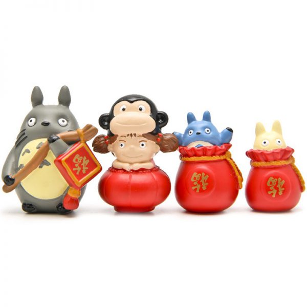 4pcs/lot Studio Ghibli Toy Totoro Cosplay New Year