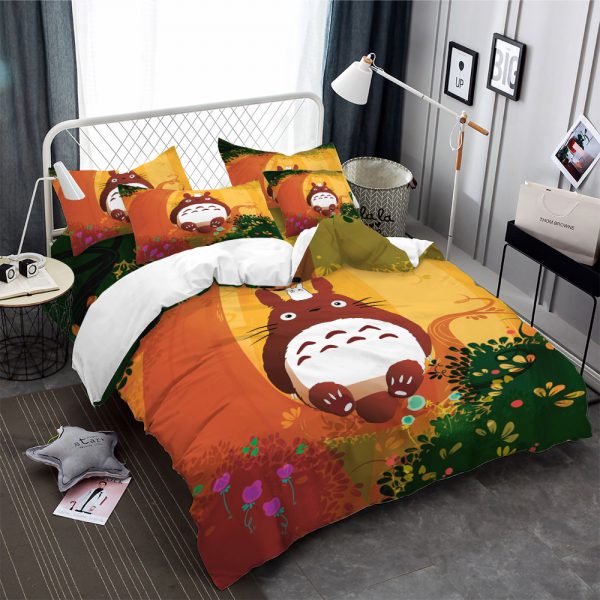Anime Totoro Autum Theme Bedding Set