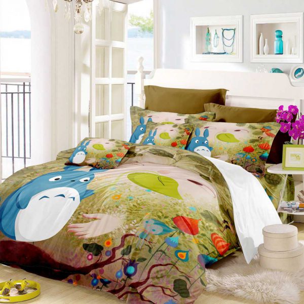 Adorable Totoro Blue Bedding Set So Cute