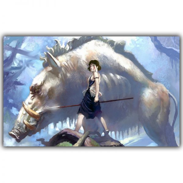 Magnificent Wolf Of Princess Mononoke Movie Poster
