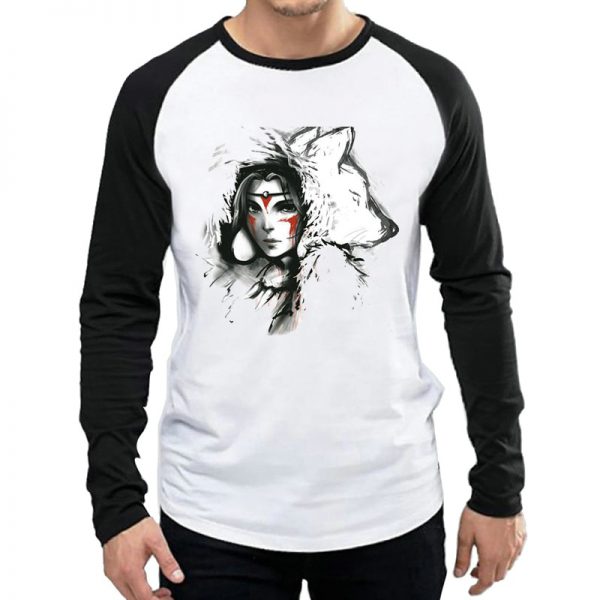 Princess Mononoke And Wolf T-shirt Raglan