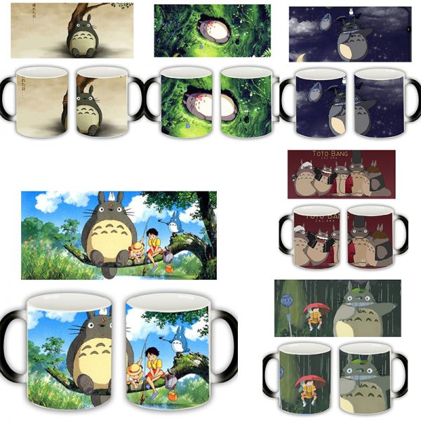 Useber New Anime Style Lovely Style Miyazaki Totoro A Grade Ceramic Cup Discoloration Mugs 6 Kinds of Patterns To Choose From