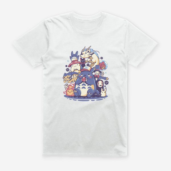 Chibi Totoro With Friends White T-shirt 2021