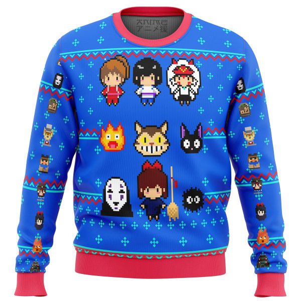 Studio Ghibli Blue Premium Ugly Christmas Sweater