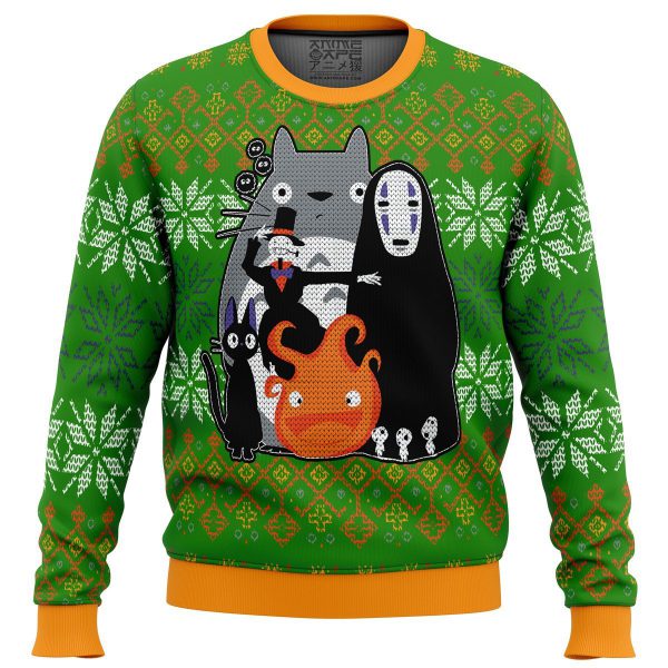 Studio Ghibli Miyazaki Squad Premium Ugly Christmas Sweater