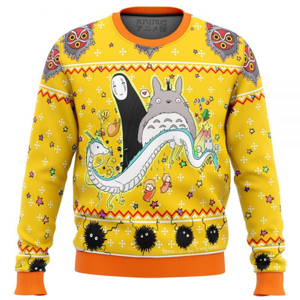 Studio Ghibli Yellow Premium Ugly Christmas Sweater