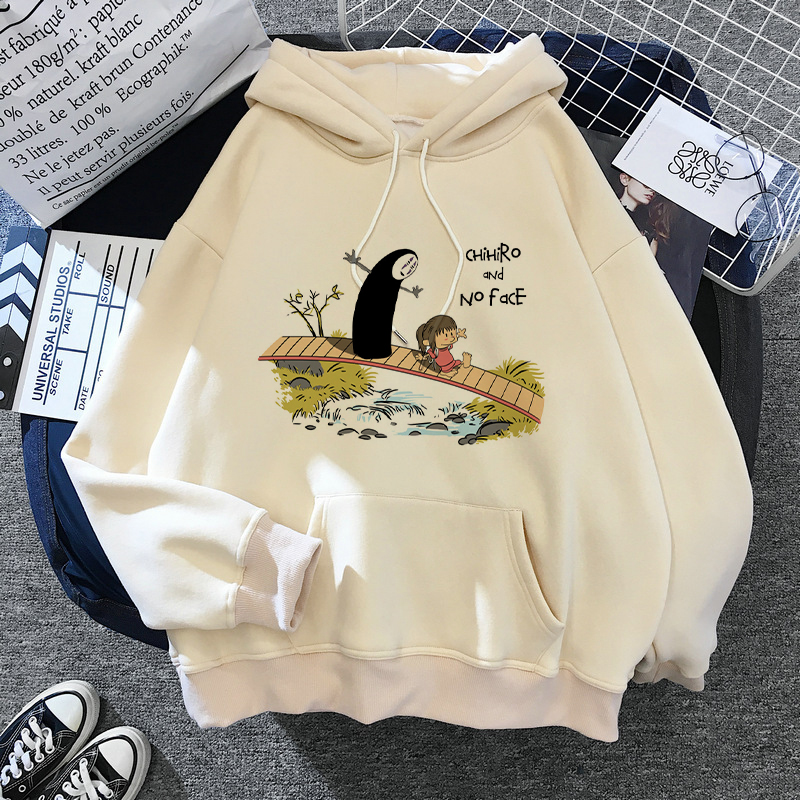 Chihiro and No Face Beige Pullover Hoodie