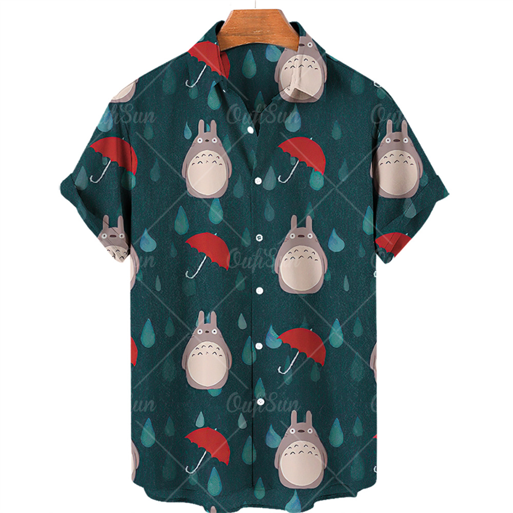 Totoro Under The Rain Hawaiian Shirt