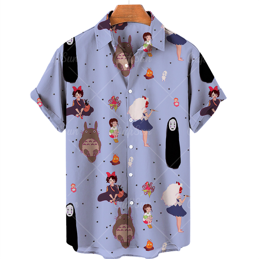 Ghibli Anime Pattern Hawaiian Shirt